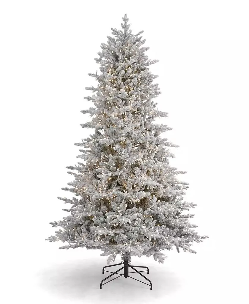 商品Seasonal|Dandan Flocked Pine 7.5' Flocked PE Mixed PVC Tree with Metal Base, 3936 Tips, 2200 Lights, EZ-Connect, Remote, Storage Bag,价格¥20524,第1张图片