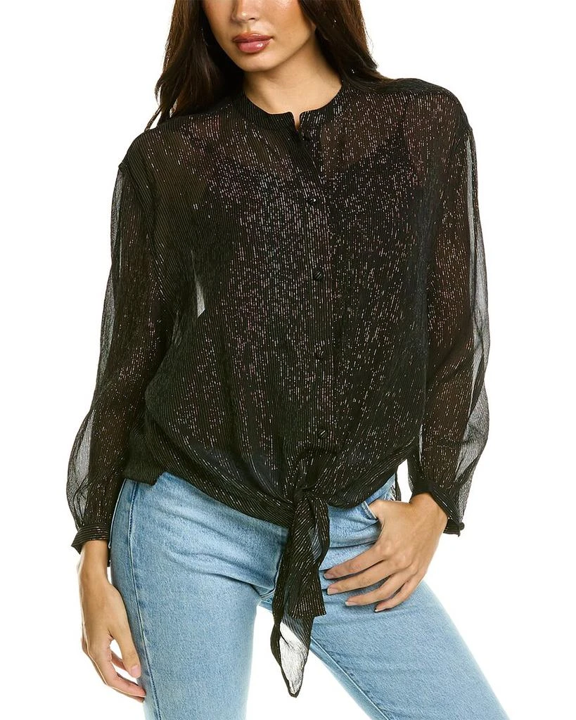 商品The Kooples|Metallic Silk-Blend Shirt,价格¥360,第1张图片