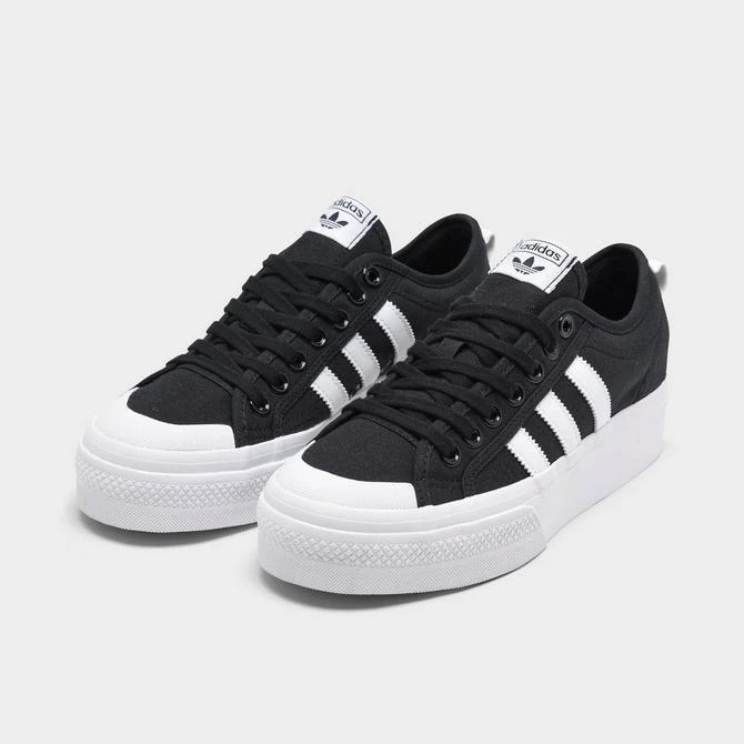 商品Adidas|女款 阿迪达斯 Nizza Platform 休闲鞋 增高鞋 黑白色,价格¥75,第2张图片详细描述