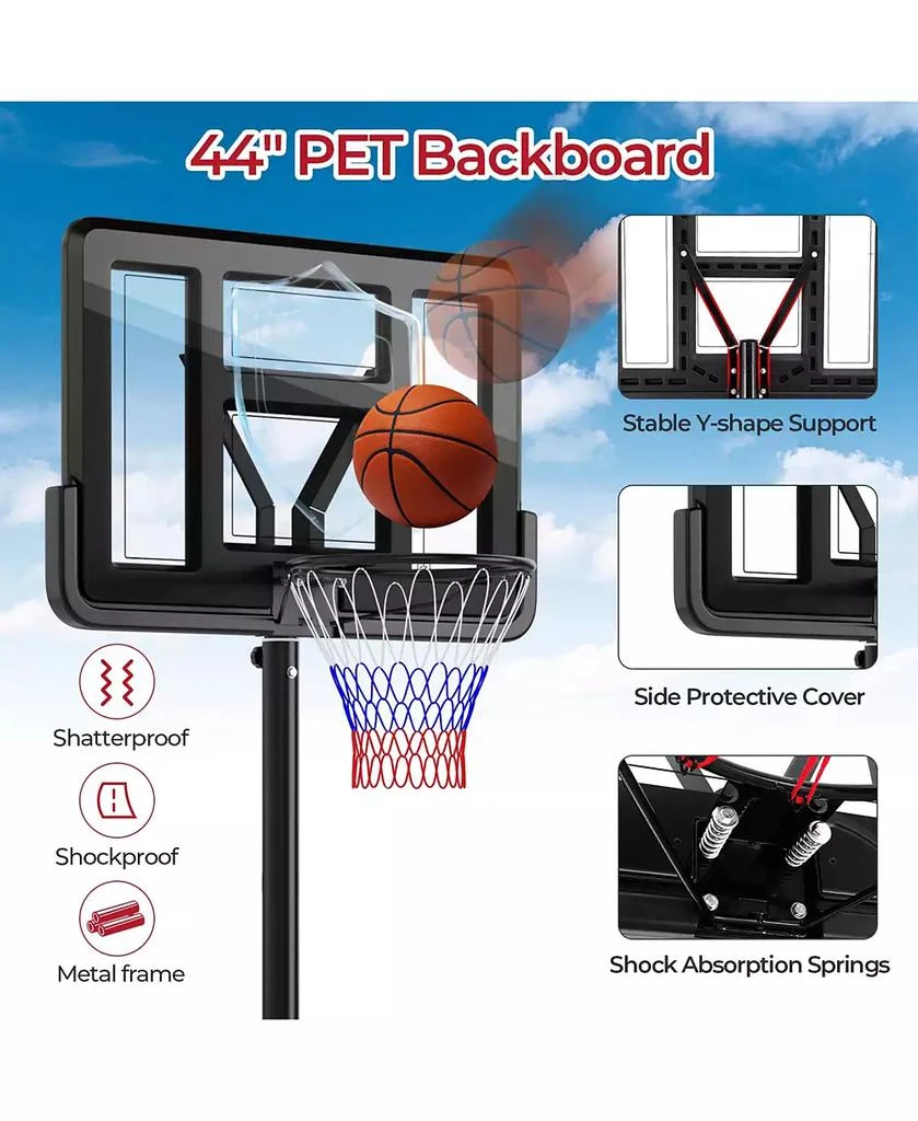 Portable Basketball Hoop 7.5-10FT Adjustable Basketball Goal System 商品
