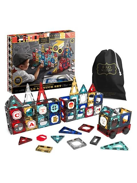 商品FAO Schwarz|150-Piece Magnetic Tile And Truck Set,价格¥318,第1张图片