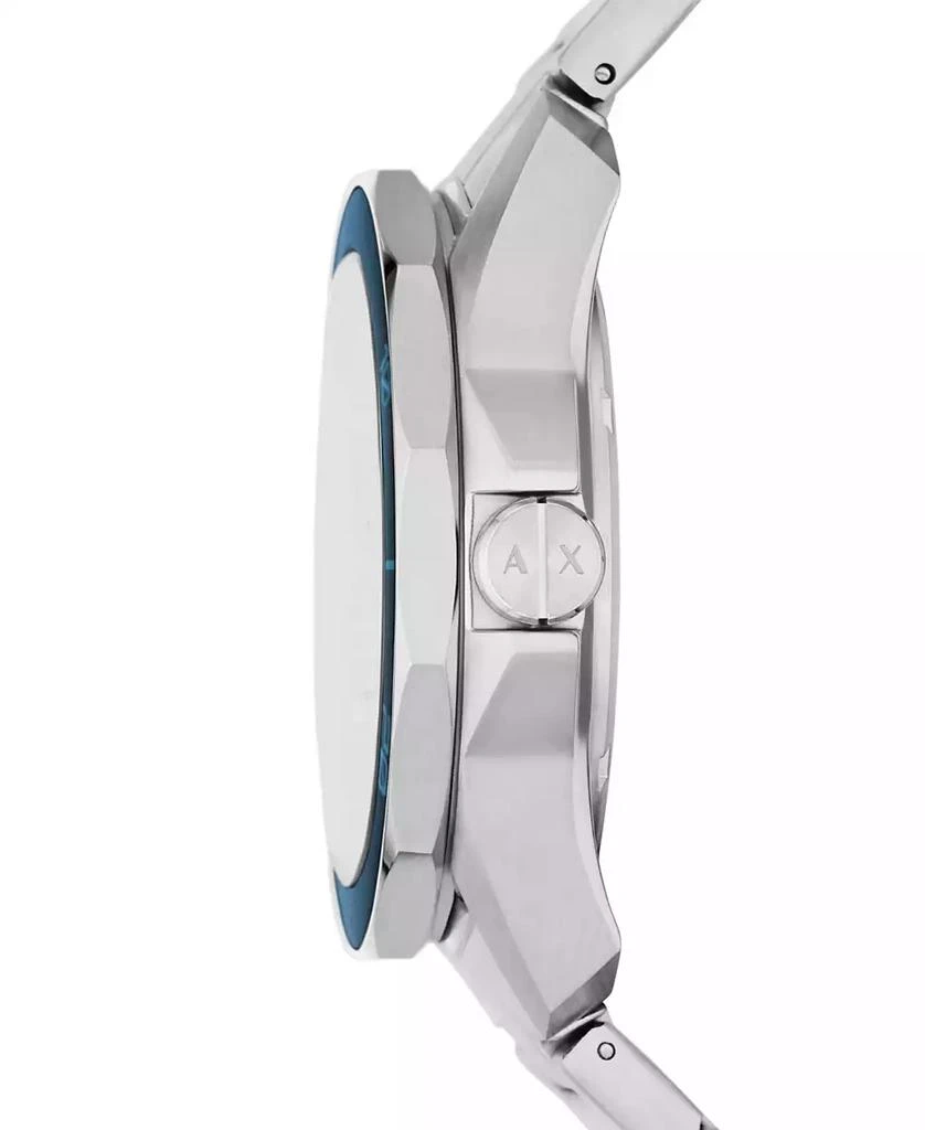商品Armani Exchange|Men's Quartz Three Hand Date Silver-Tone Stainless Steel Watch 44mm,价格¥1083,第2张图片详细描述