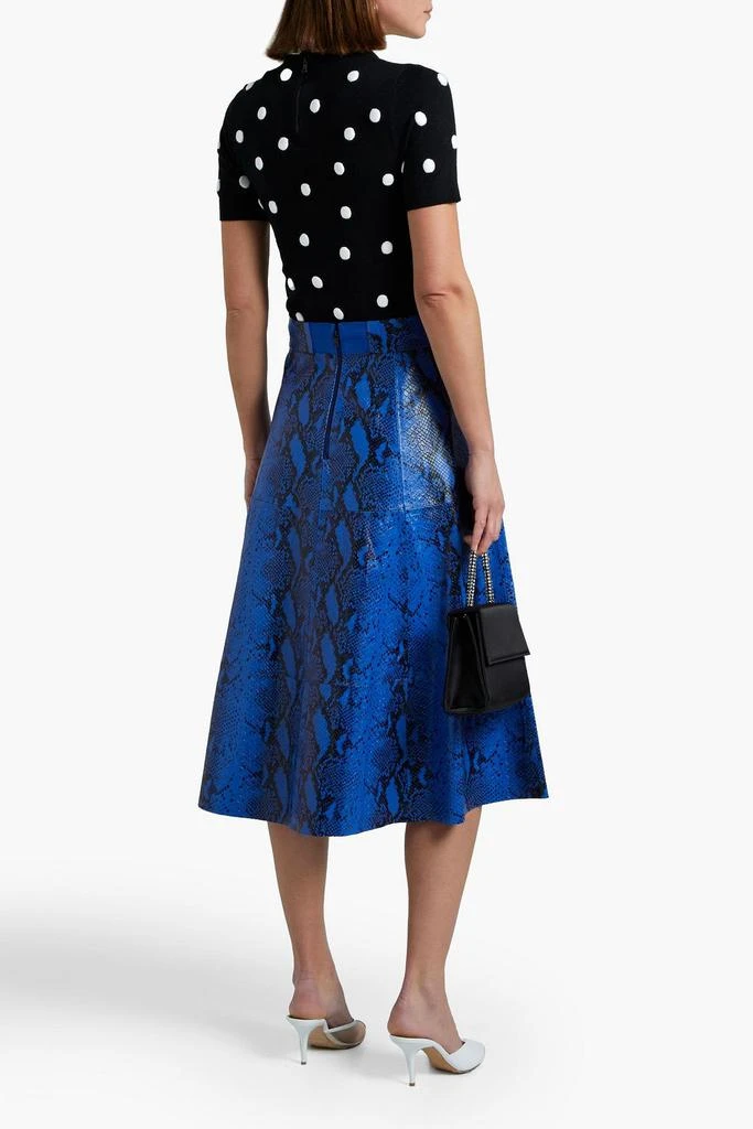 商品Alice + Olivia|Sosie snake-effect leather midi skirt,价格¥4462,第1张图片