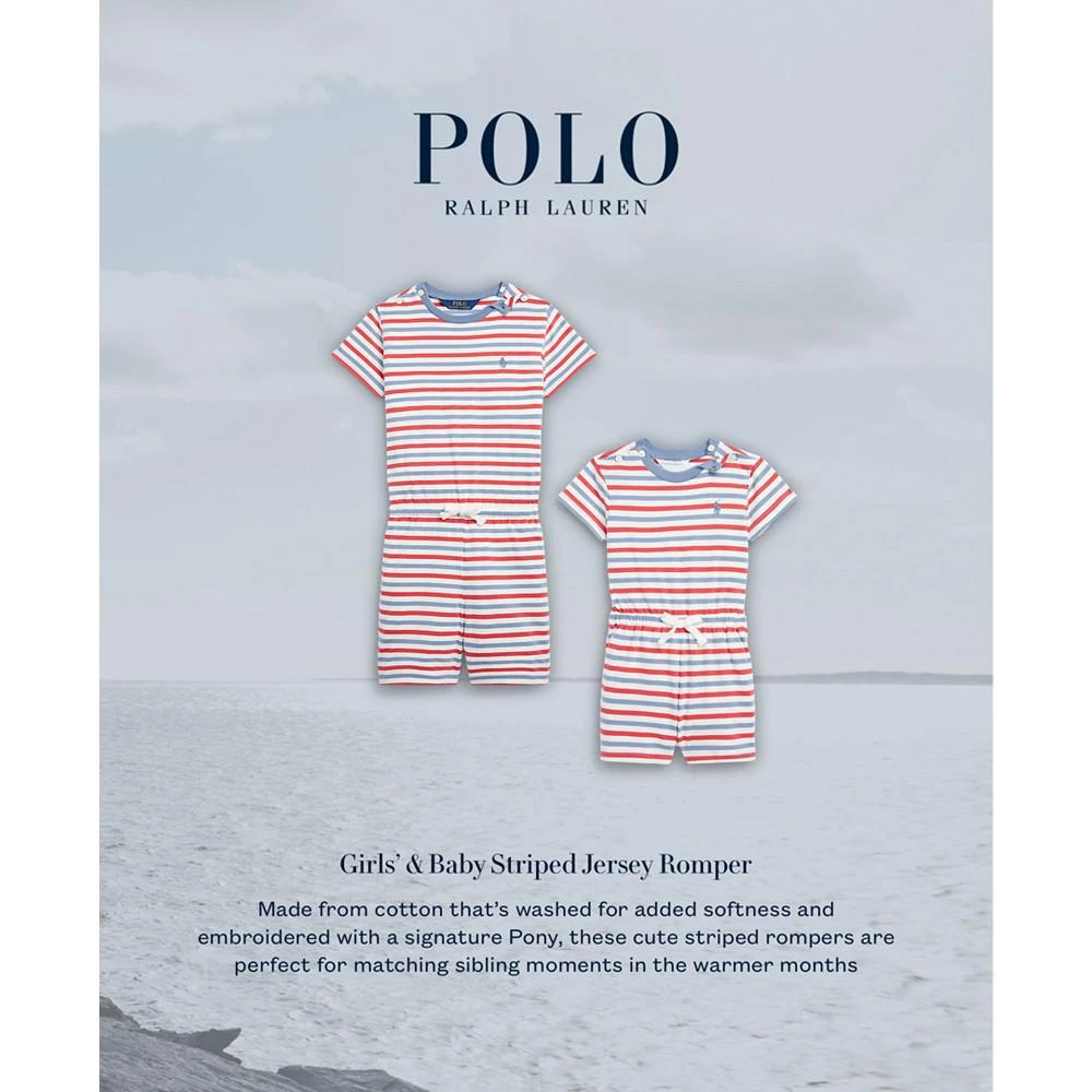 商品Ralph Lauren|Big Girls Striped Cotton Jersey Romper,价格¥157,第3张图片详细描述