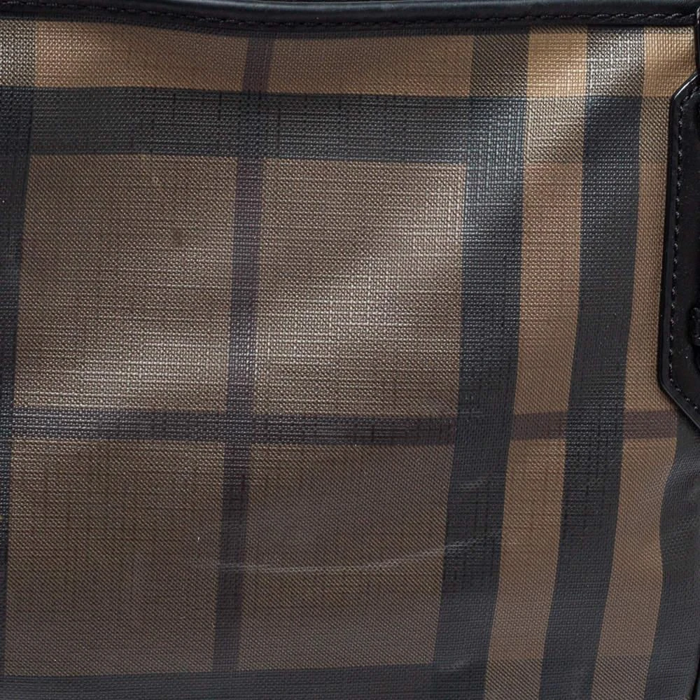 商品[二手商品] Burberry|Burberry Brown/Black Smoke Check PVC and Leather Tote,价格¥1933,第5张图片详细描述