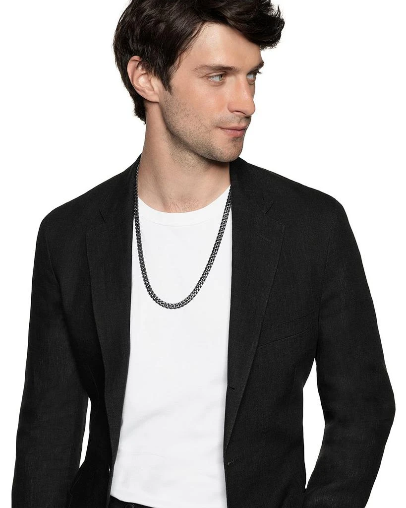 Men's Curb Chain Necklace in Black Titanium, 8mm 商品