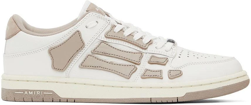 商品AMIRI|White & Beige Skel Low-Top Sneakers,价格¥4152,第1张图片