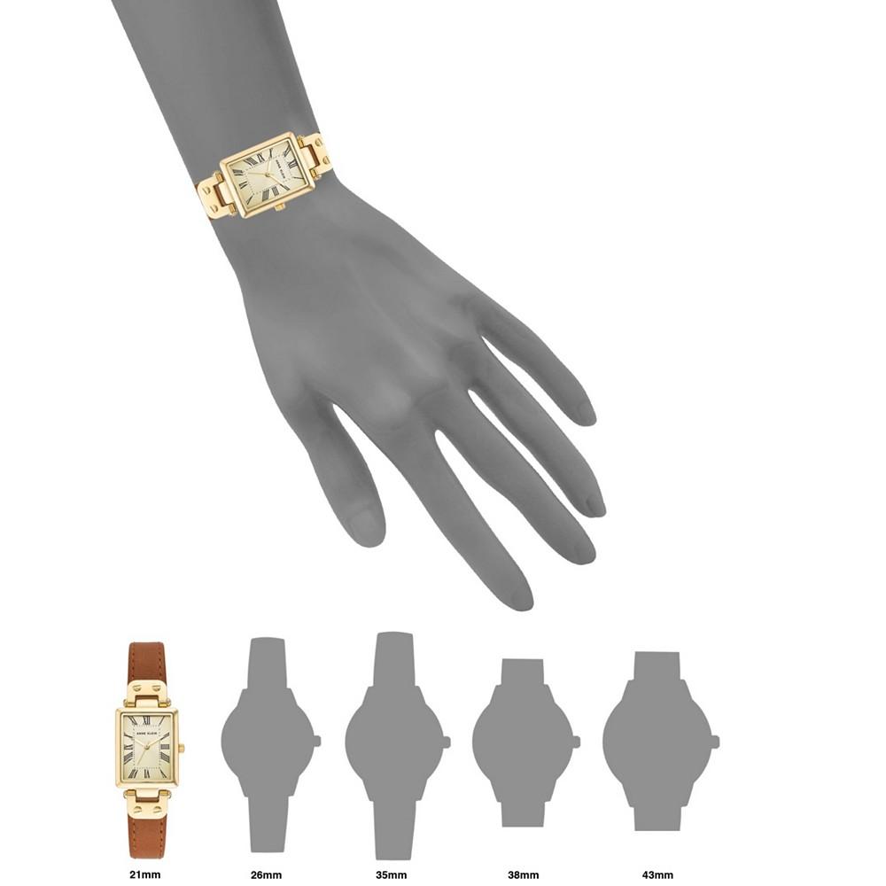 Women's Brown Leather Strap Watch 21.5mm商品第4张图片规格展示