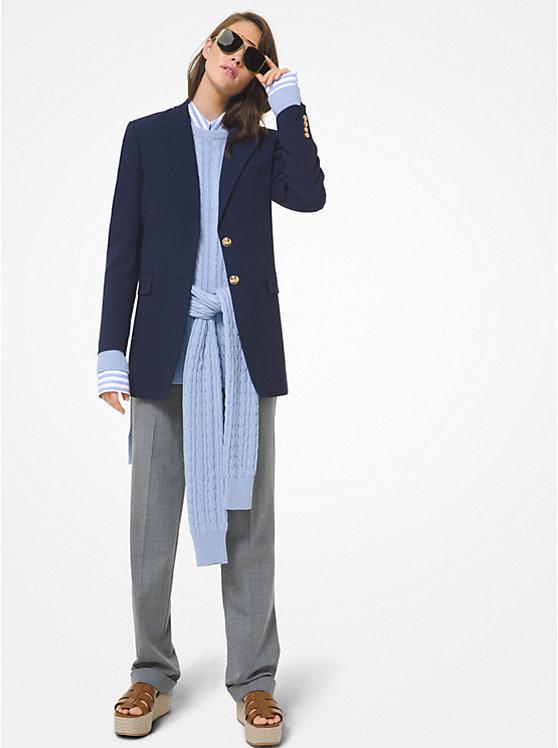 Cable Cashmere Tie-Waist Sweater商品第3张图片规格展示