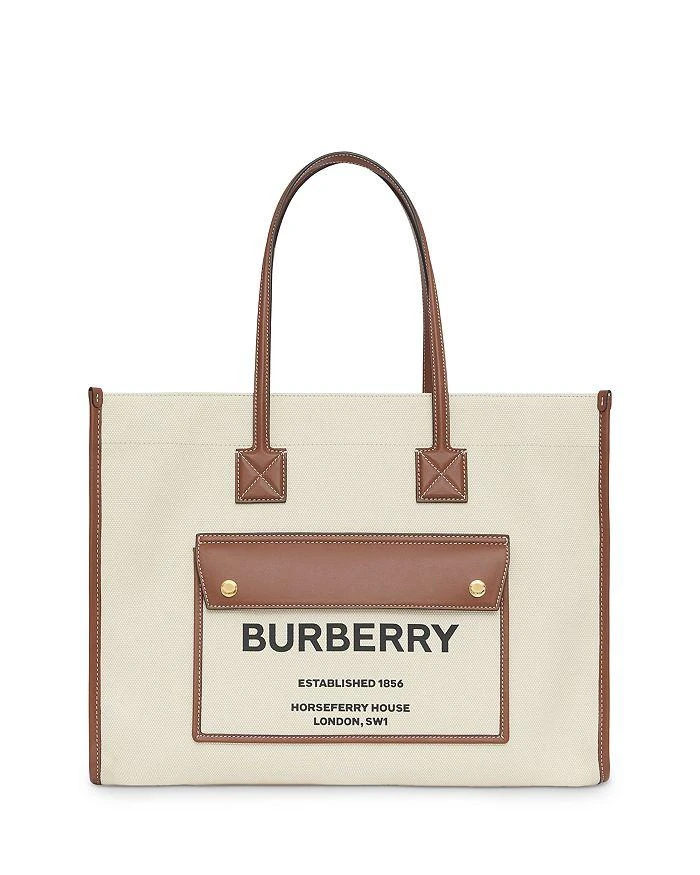 商品Burberry|Canvas & Leather Medium Freya Tote,价格¥11628,第1张图片详细描述