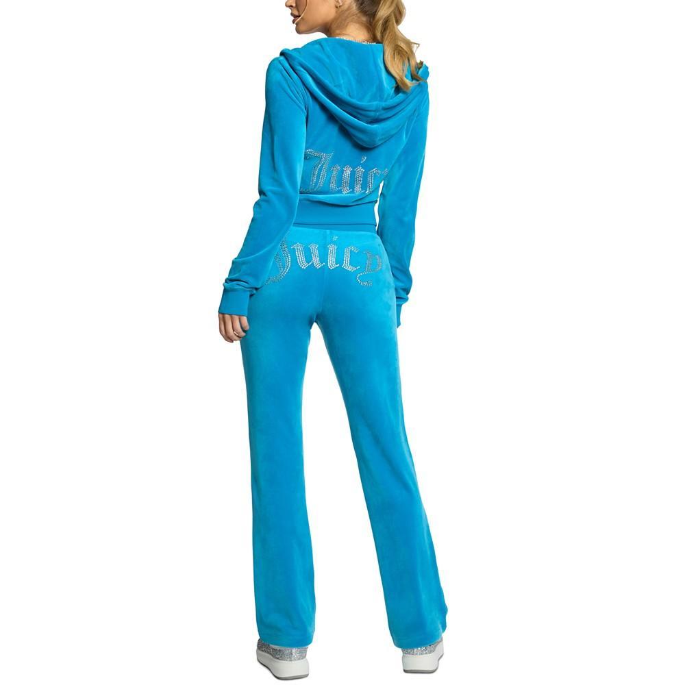商品Juicy Couture|Women's Velour Pull-On Bling-Logo Pants,价格¥502,第4张图片详细描述