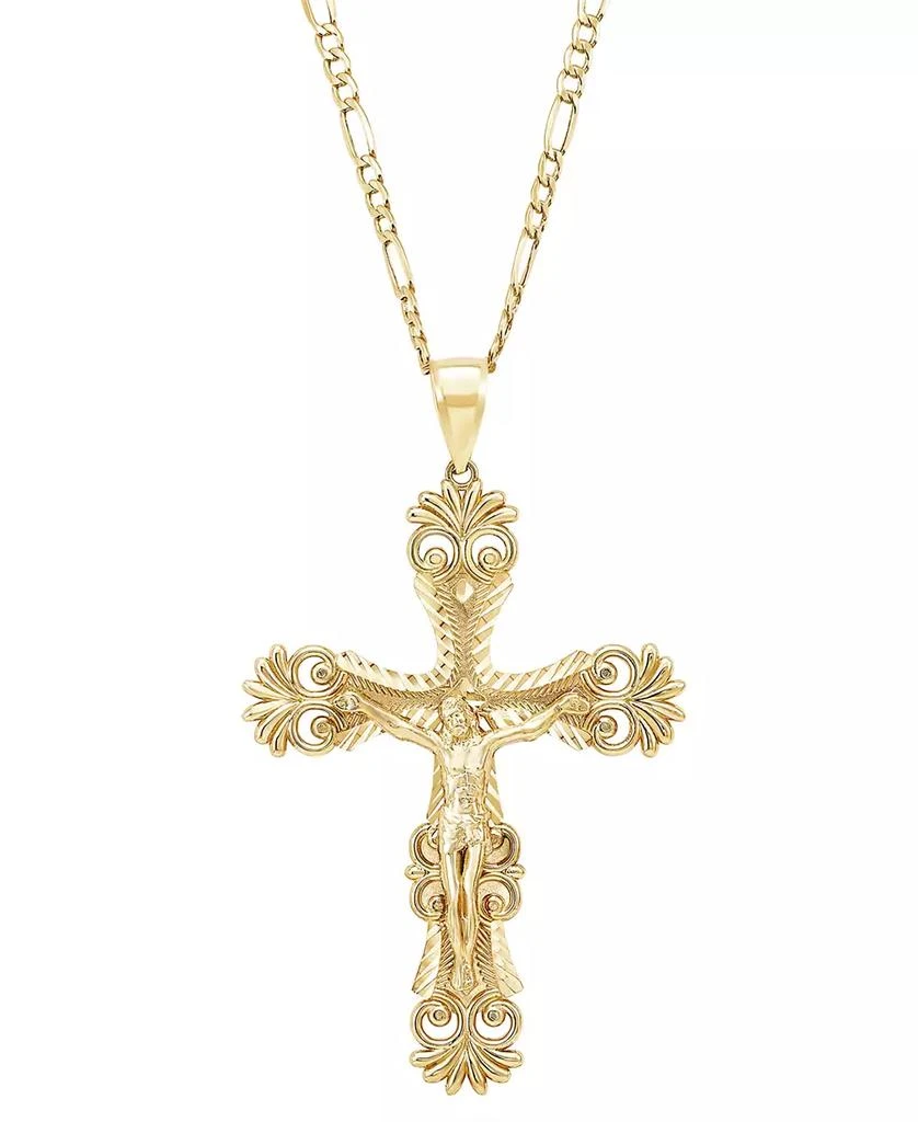 商品Macy's|Men's Ornately-Finished Crucifix 22" Pendant Necklace in 10k Gold,价格¥43955,第1张图片
