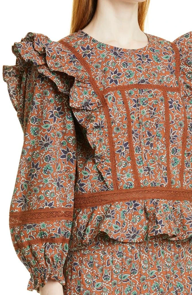 商品VERONICA BEARD|Weslayan Paisley Cotton Peplum Blouse,价格¥880,第4张图片详细描述