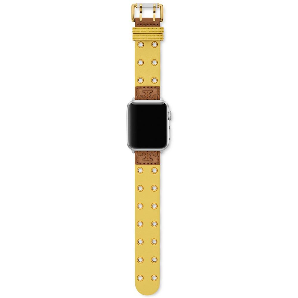 商品Tory Burch|Double Rivets Yellow Leather Strap For Apple Watch® 38mm/40mm/41mm,价格¥993,第4张图片详细描述