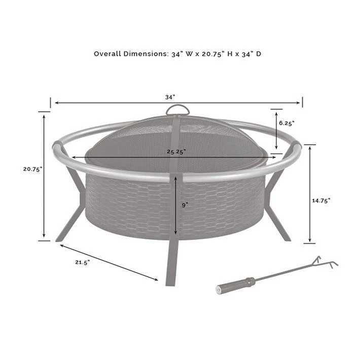 商品Sparrow & Wren|Skyler Fire Pit,价格¥1774,第3张图片详细描述