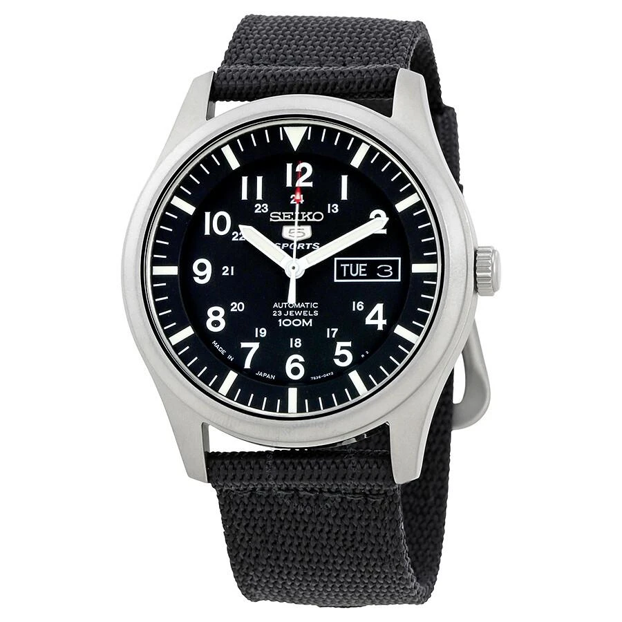 商品Seiko|5 Automatic Black Dial Men's Watch SNZG15J1,价格¥1183,第1张图片