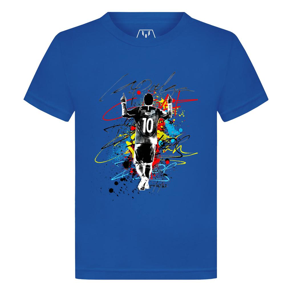 Messi La Pulga Paint Splash Kid's Graphic T-Shirt商品第3张图片规格展示