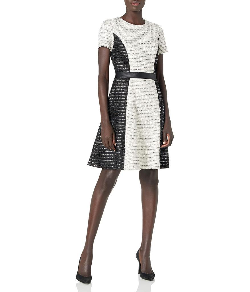 商品Karl Lagerfeld Paris|Dresses Women's Tweed Fit and Flare Dress,价格¥1050,第1张图片