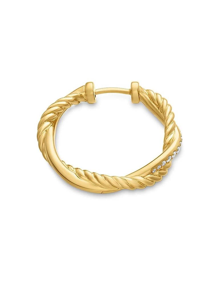 商品David Yurman|Petite Infinity Hoop Earrings in 18K Yellow Gold with Diamonds, 17.3MM,价格¥28108,第3张图片详细描述
