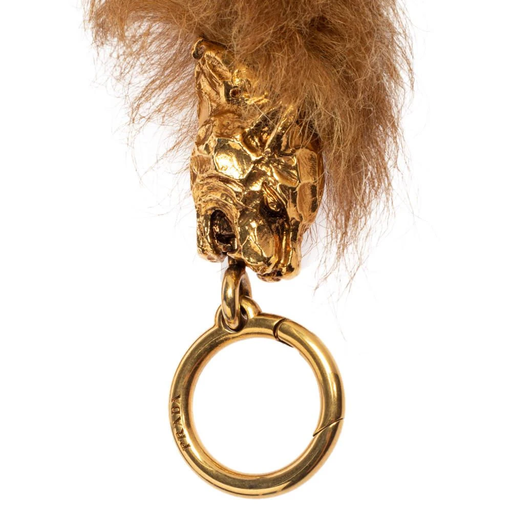 商品Prada|Prada Brown Fur Tiger Head Bag Strap,价格¥3116,第4张图片详细描述