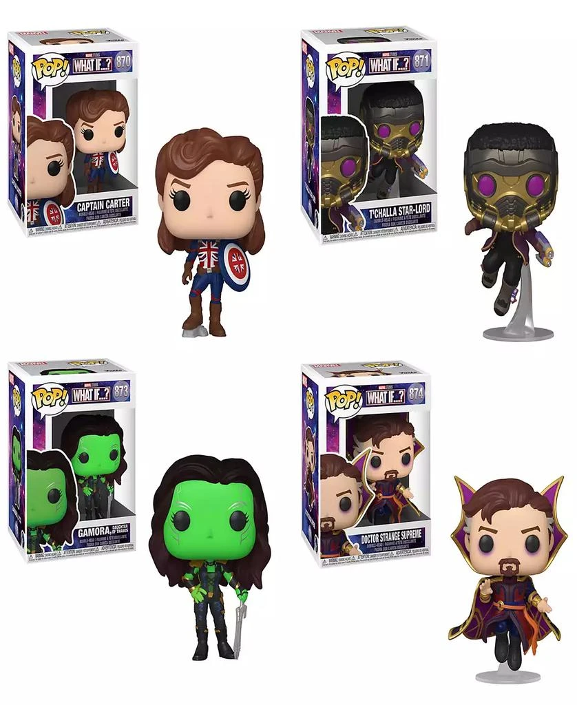 商品Funko|Marvel POP What if Collectors Captain Carter T'Challa Star Lord Gamora and Doctor Strange Supreme 4 Piece Set,价格¥270,第3张图片详细描述