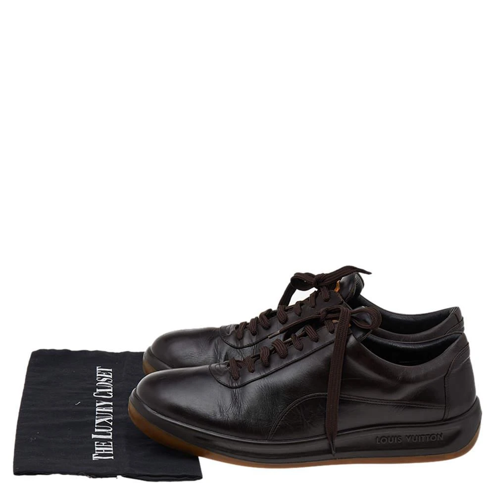 Louis Vuitton Dark Brown Leather Low Top Sneakers Size 44.5 商品