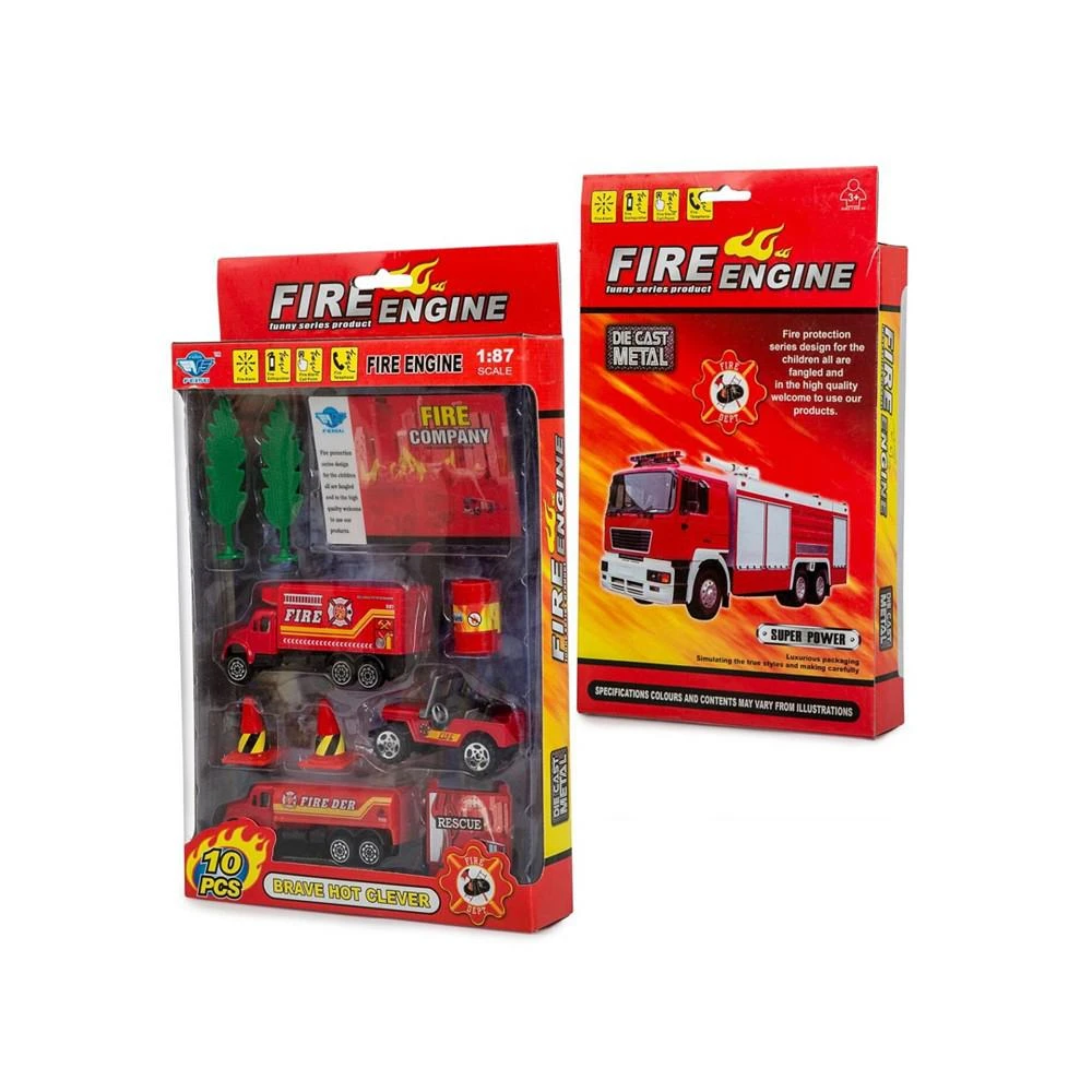 商品Big Daddy|Mag-Genius Mini Vehicle Fire Rescue Truck 10-Piece Starter Toy Set,价格¥38,第1张图片