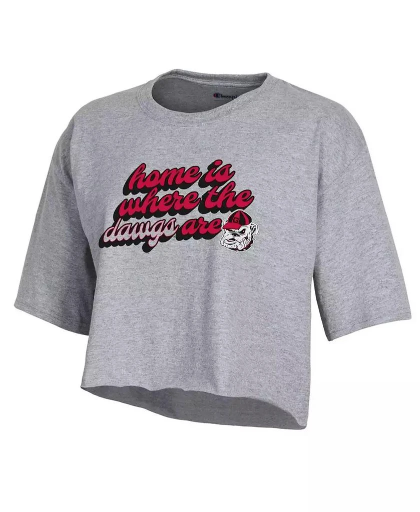 商品CHAMPION|Women's Gray Georgia Bulldogs Boyfriend Cropped T-shirt,价格¥225,第2张图片详细描述