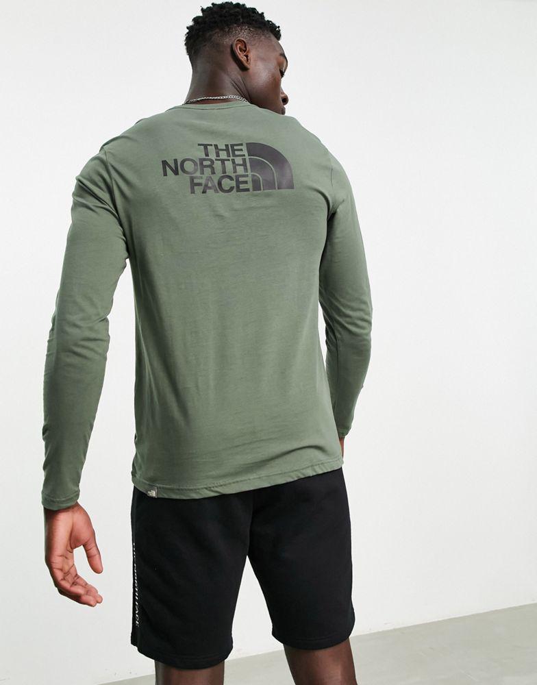 The North Face Easy chest print long sleeve t-shirt in khaki商品第2张图片规格展示