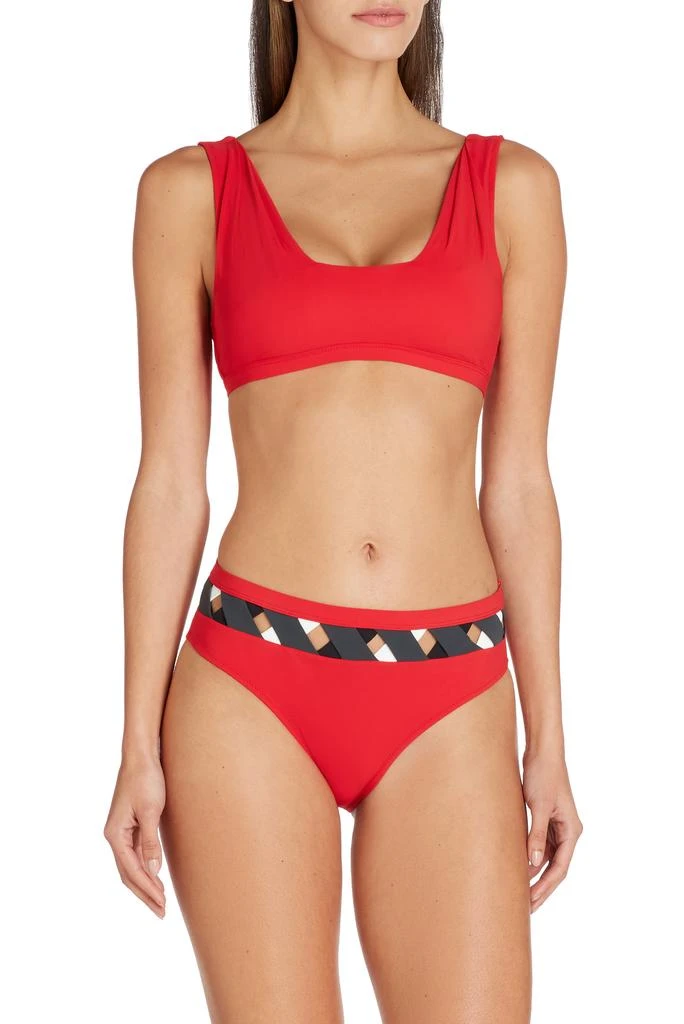 商品VALIMARE|Como top & portofino bottom pleated bikini top top red,价格¥1594,第2张图片详细描述