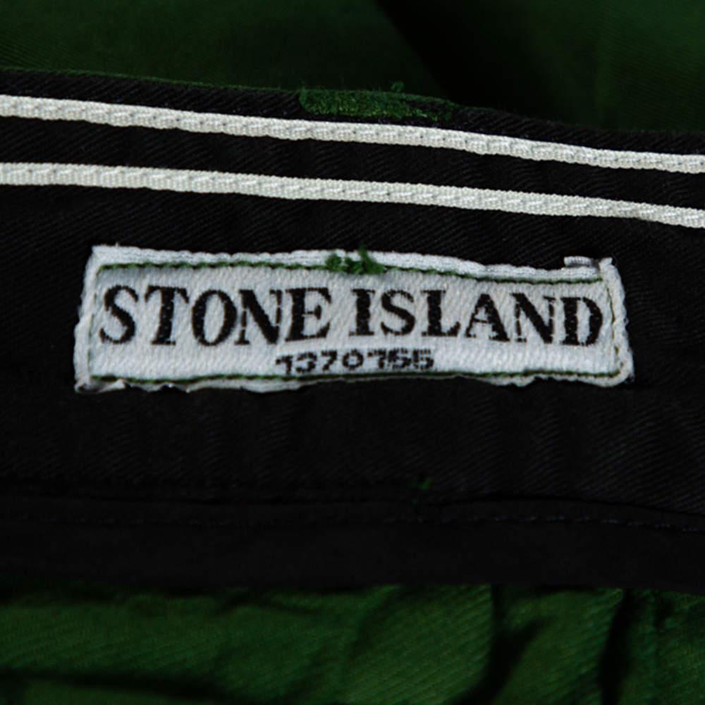 Stone Island Green Stretch Cotton Regular Fit Trousers L商品第5张图片规格展示