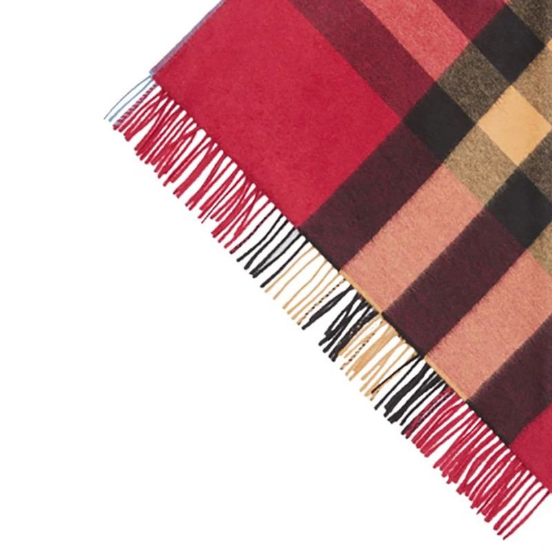 Burberry 巴宝莉 女士红色格纹羊绒围巾 8007912-红色 商品