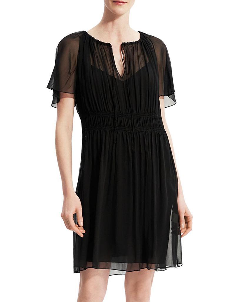 商品Theory|Silk Chiffon Flutter Sleeve Dress,价格¥817,第1张图片