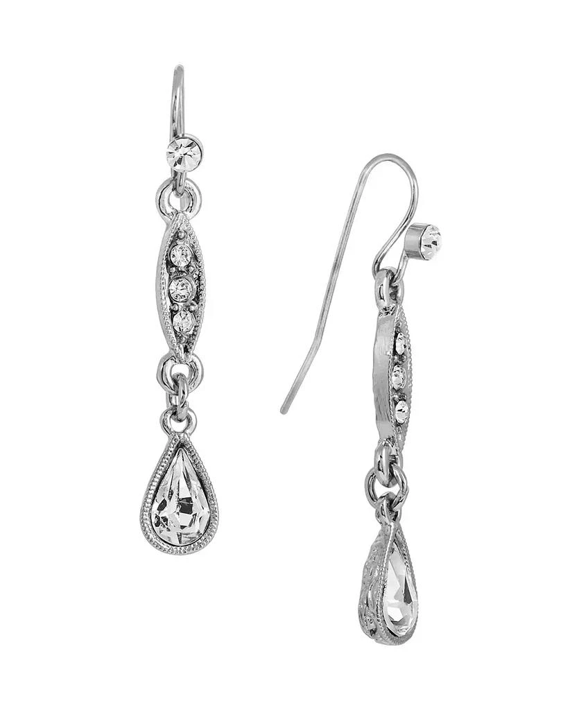 商品2028|Crystal Linear Silver-Tone Earrings,价格¥210,第1张图片