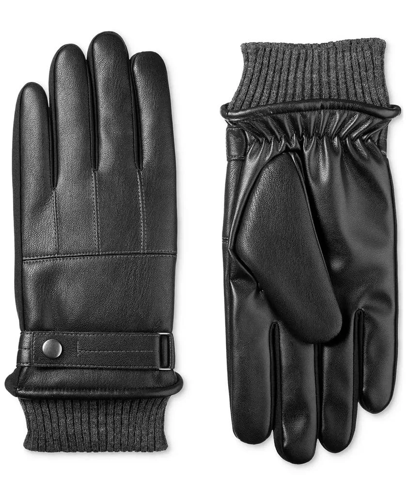 商品Isotoner Signature|Men's Touchscreen Insulated Gloves with Knit Cuffs,价格¥187,第2张图片详细描述