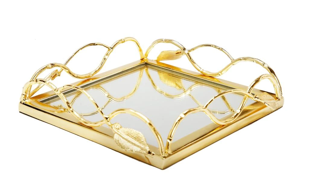 商品Classic Touch Decor|Mirror Napkin Holder with Gold Leaf Design,价格¥596,第1张图片