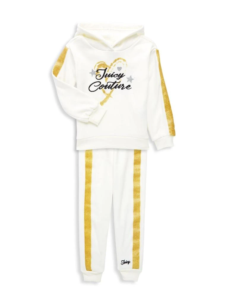 商品Juicy Couture|(实际尺寸: 8/10）Little Girl's 2-Piece Logo Hoodie & Joggers Set,价格¥124,第1张图片