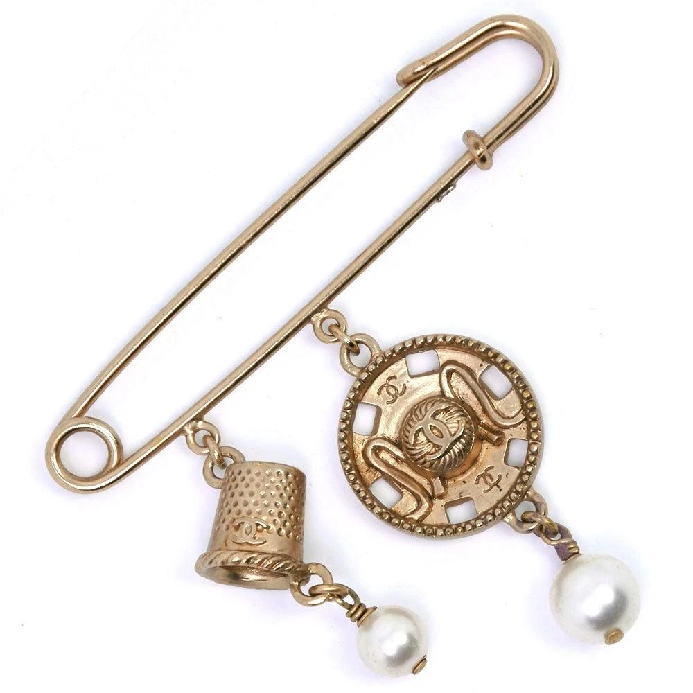 商品[二手商品] Chanel|Cc Coco Brooch Metal With Faux Pearls And Crystals _Plated Brooch Jewelry (Pre-Owned),价格¥5433,第4张图片详细描述