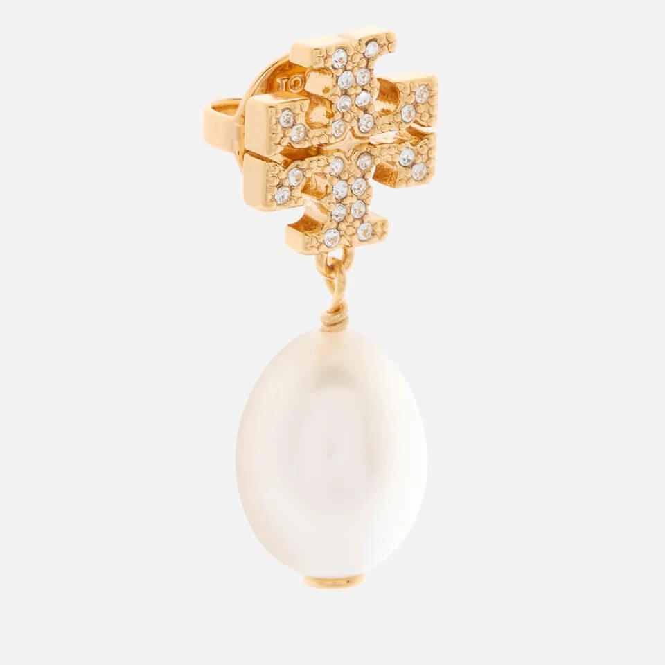 商品Tory Burch|Tory Burch Women's Kira Pave Pearl Drop Earrings - Tory Gold/Pearl,价格¥1239,第2张图片详细描述
