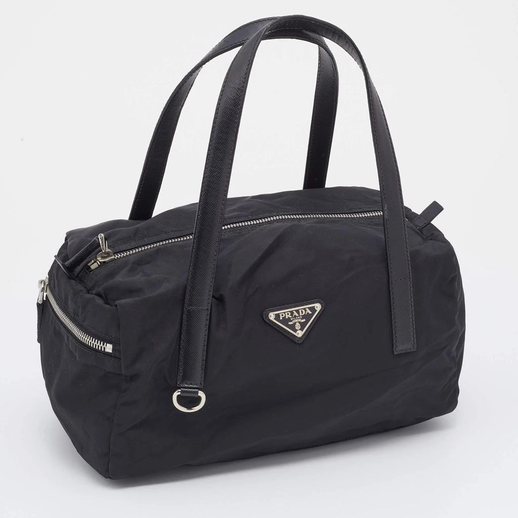 商品[二手商品] Prada|Prada Black Saffiano Leather And Nylon Duffel Bag,价格¥2713,第3张图片详细描述