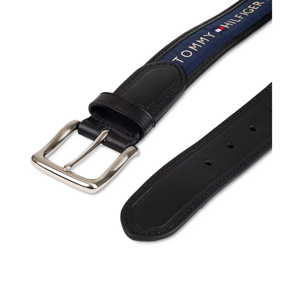 商品Tommy Hilfiger|Men's Signature Ribbon Inlay Harness Buckle Belt,价格¥281,第4张图片详细描述