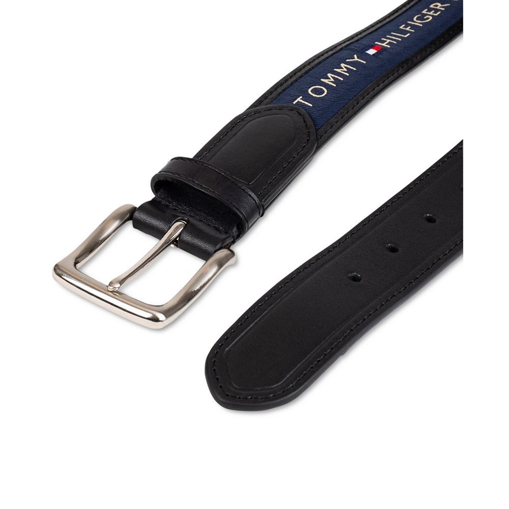 商品Tommy Hilfiger|Men's Signature Ribbon Inlay Harness Buckle Belt,价格¥221,第6张图片详细描述