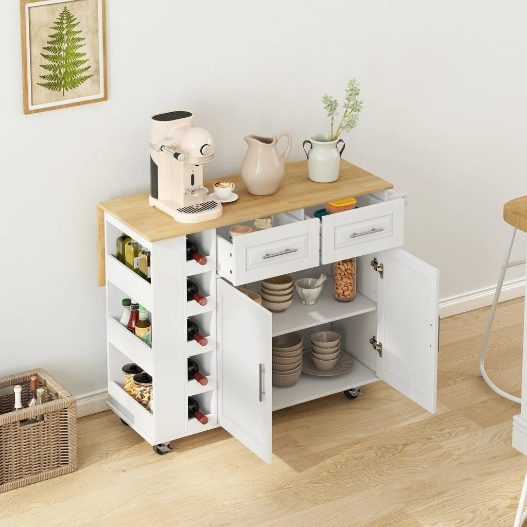 商品Simplie Fun|Multi Functional Kitchen Island Cart,价格¥4376,第3张图片详细描述