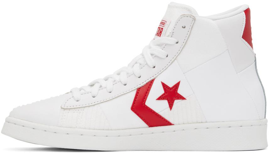 White & Red Pro Leather Parquet Court Sneakers商品第3张图片规格展示