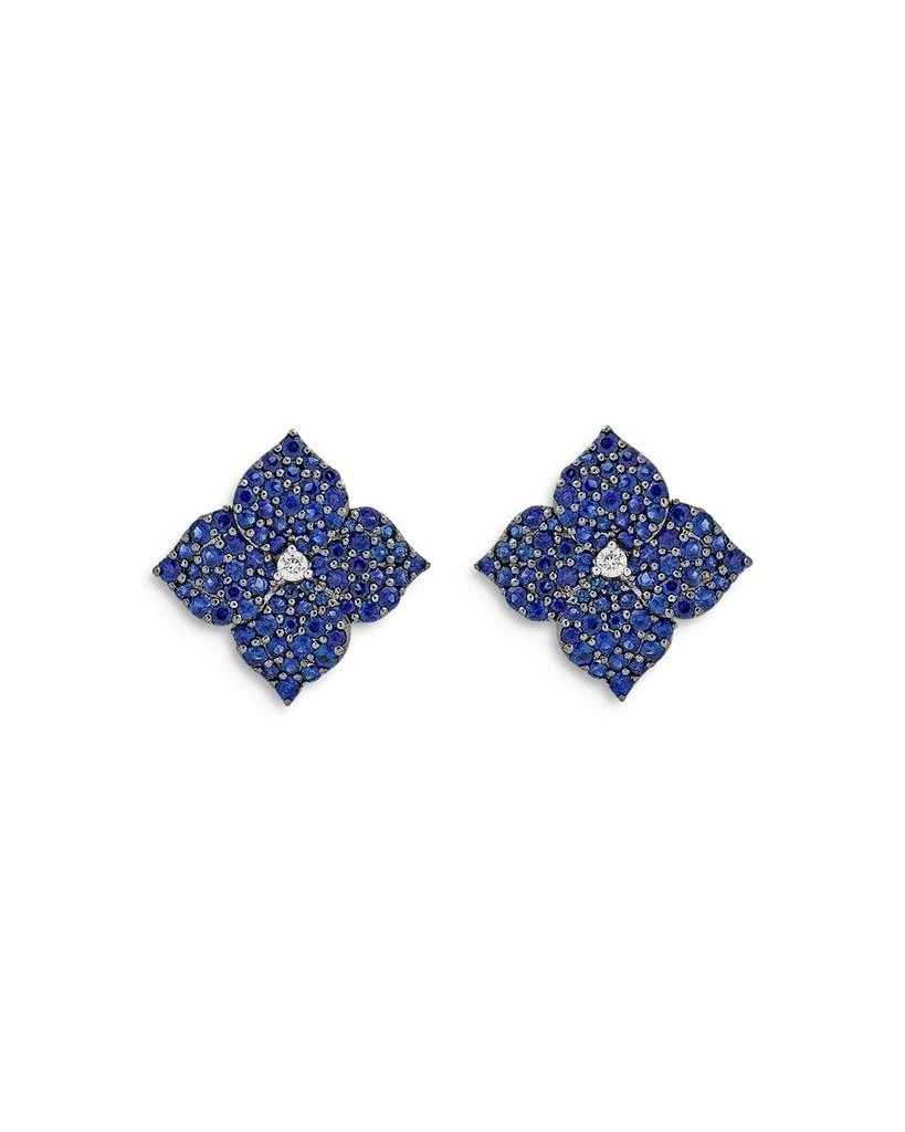 商品Piranesi|18K White Gold Large Fiore Earrings with Blue Sapphires and Diamonds,价格¥47872,第1张图片