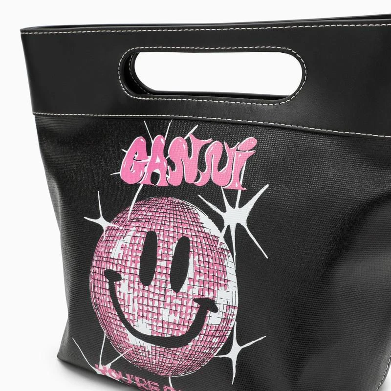 GANNI Smiley tote bag black and pink 商品