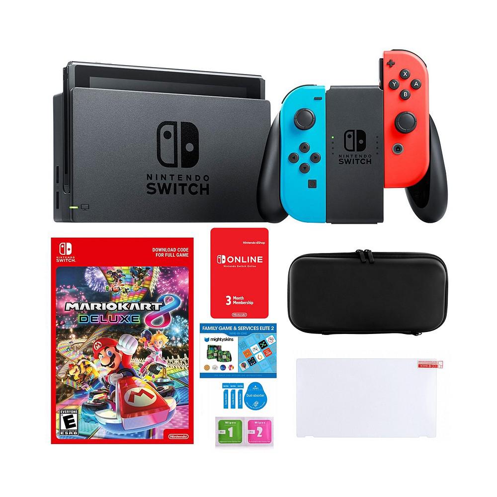 Switch Neon Mario Kart 8 Bundle with Carry Case, Tempered Glass Screen Protector & Mega Voucher商品第1张图片规格展示