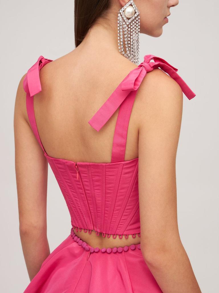 商品PRABAL GURUNG|Silk Faille Corset Top W/ Knots,价格¥14140,第4张图片详细描述