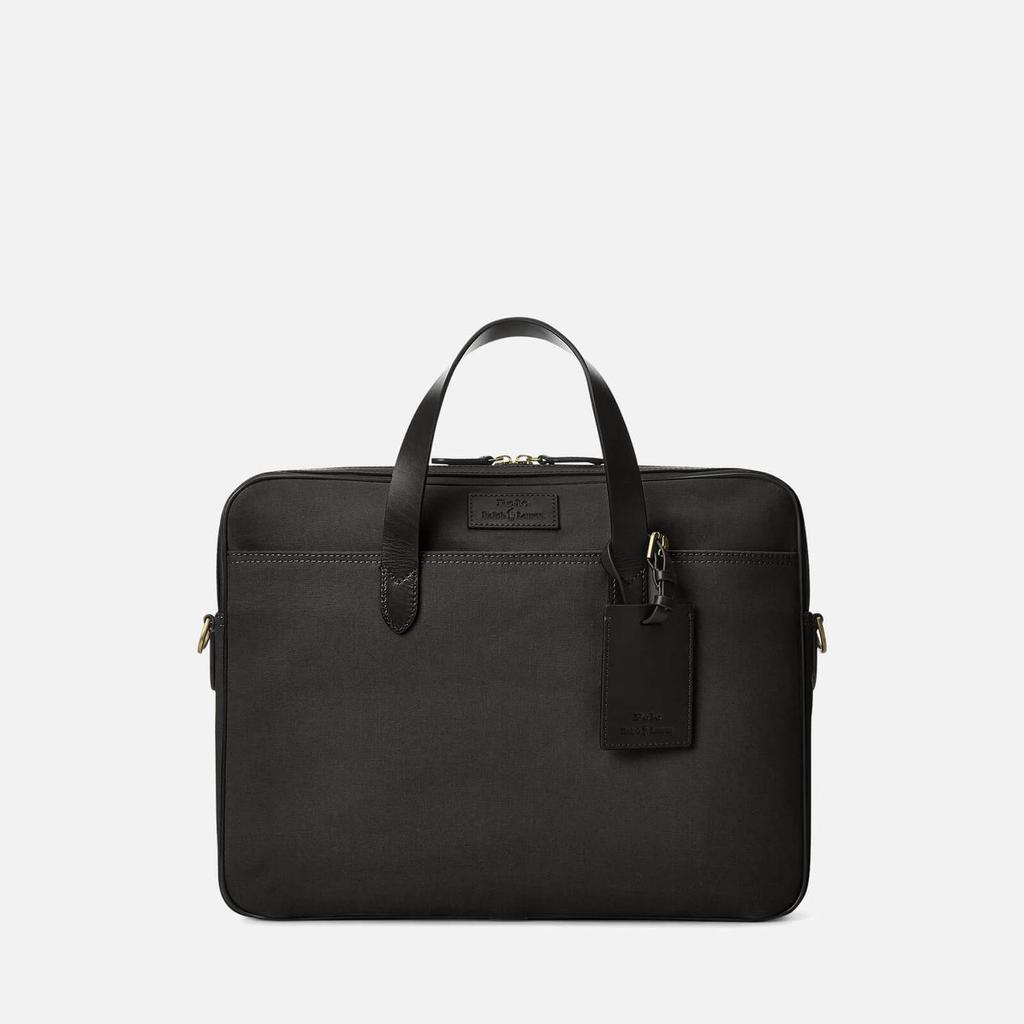 Polo Ralph Lauren Men's Leather-Trim Canvas Commuter Business Case - Black商品第1张图片规格展示