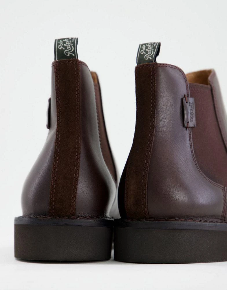 商品Ralph Lauren|Polo Ralph Lauren talan leather chelsea boot with pony logo in brown,价格¥1422,第3张图片详细描述